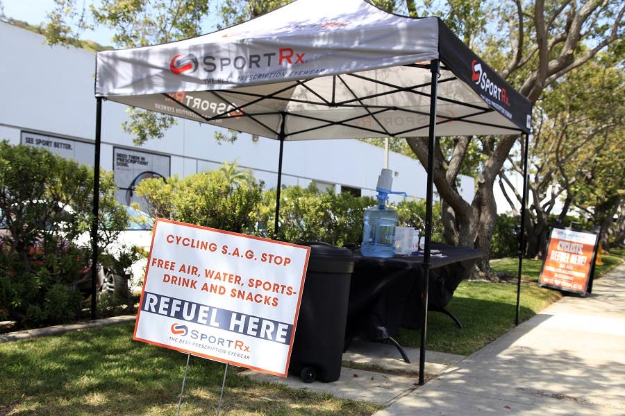 Cyclists, stop and refuel at the S.A.G. Stop in front of the SportRx Sunglasses Shop, located at 5076 Santa Fe. Street