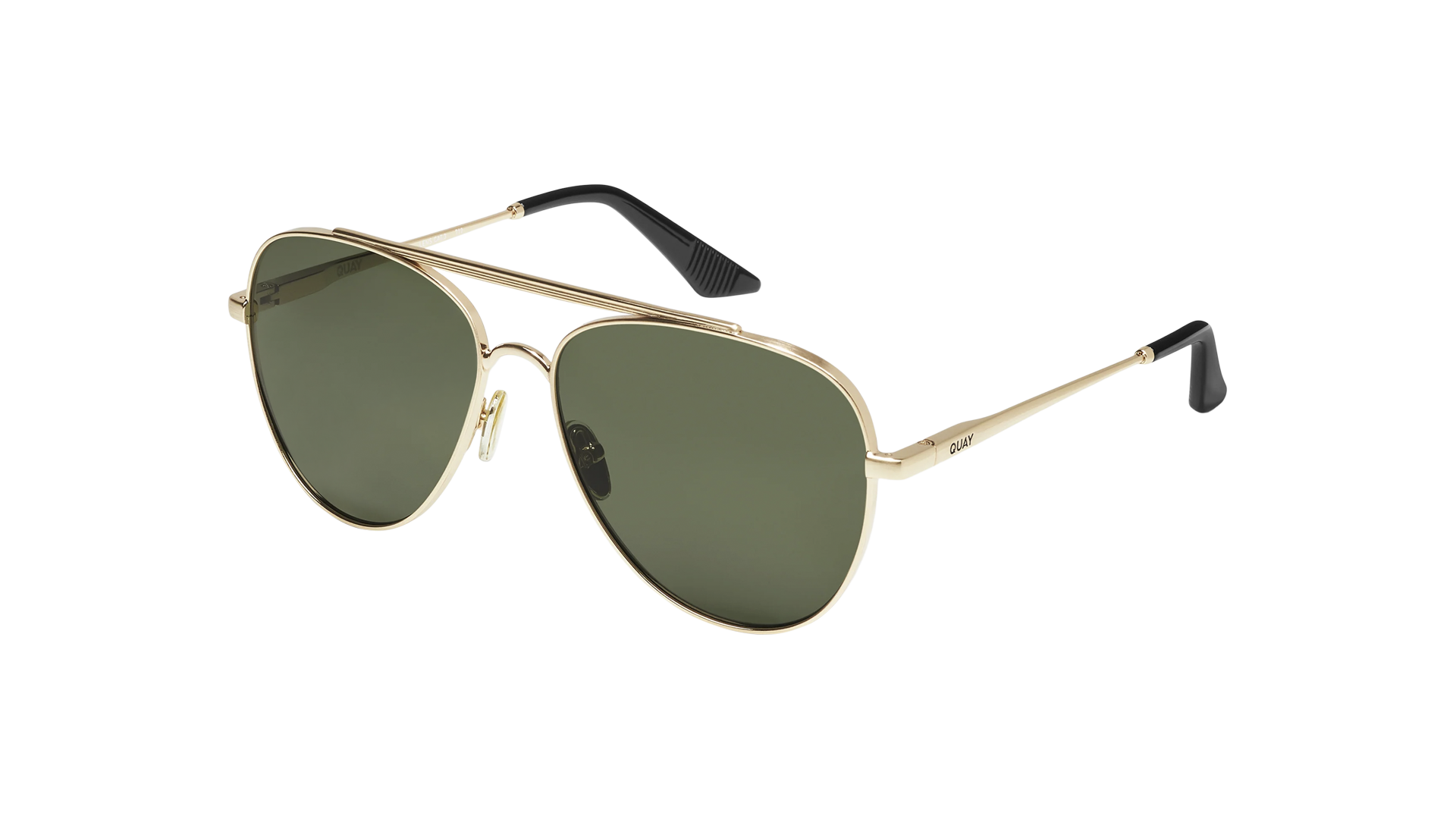 Brand New Quay Gold Aviator Sunglasses with Reflective Lenses HIGH KEY TWIST Metal Aviator Sunglasses – QUAY main image 3