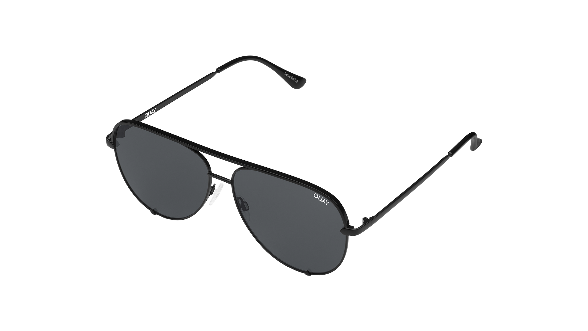 Quay x Desi High Key sunglasses QUAY X Desi High Key Mini 126 Black Aviator Sunglasses Lens  main image 3