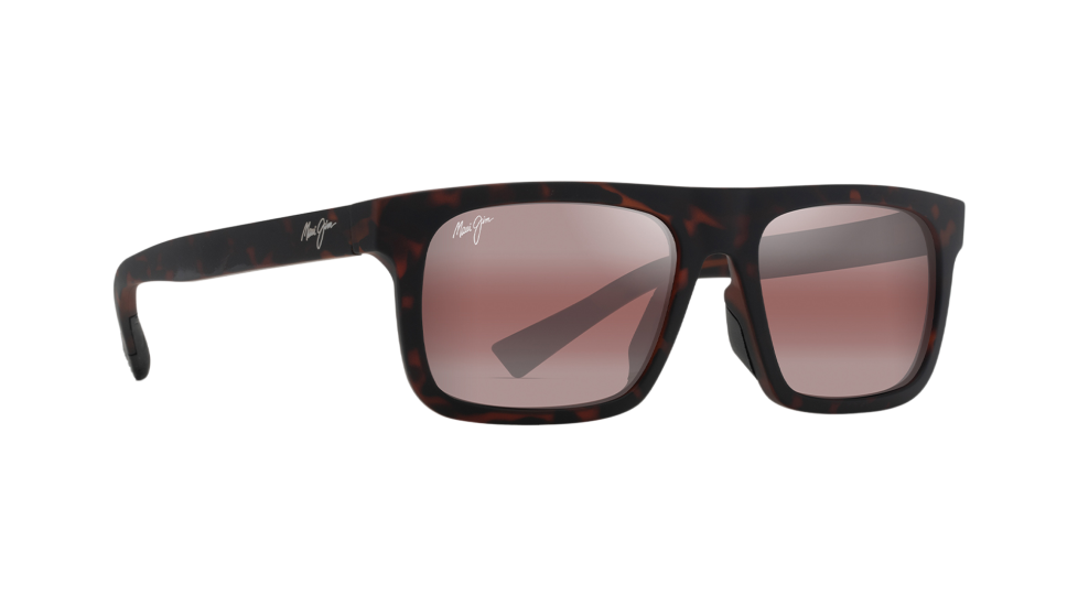 Maui Jim 'Opio Matte Dark Havana sunglasses with maui rose lenses (quarter view)
