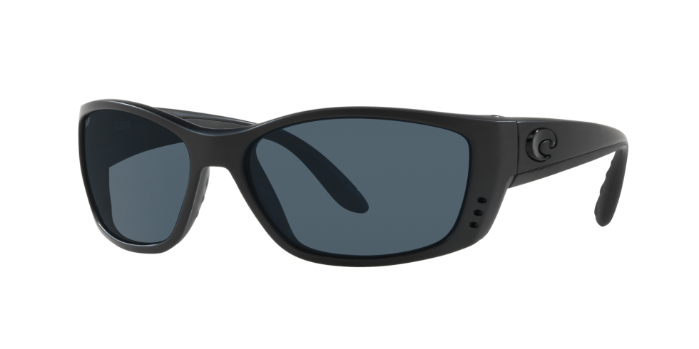 Costa Fisch Blackout sunglasses with gray 580p lenses (quarter view)