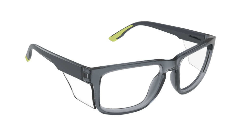 ArmouRx 7501 Grey 57 Eyesize eyeglasses (quarter view)
