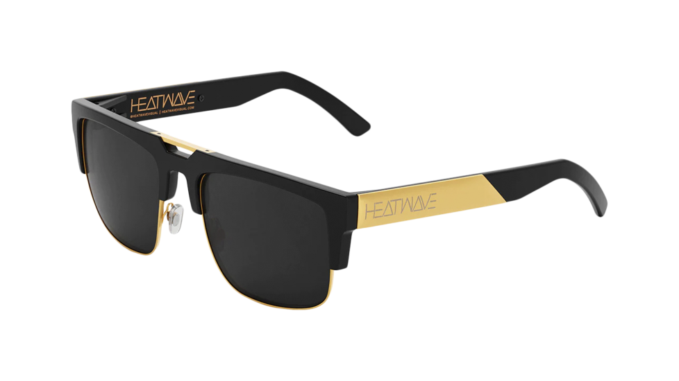 Heat Wave Interceptor 2.0 Black / Gold sunglasses (quarter view)