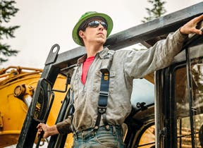 person wearing ansi z87.2 protective eyewear