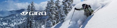 Man wearing Giro goggles on face while skiing