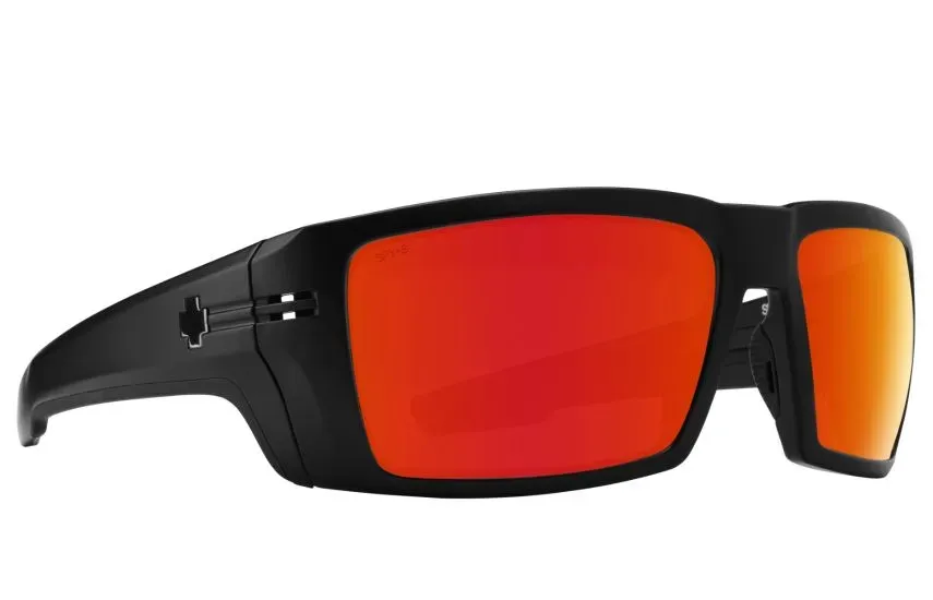 SPY Rebar ANSI in Matte Black with Happy Bronze Red Spectra Mirror Lenses