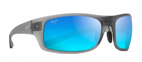 Maui Jim Big Wave polarized sunglasses in Translucent Matte Grey with Blue Hawaii Lenses