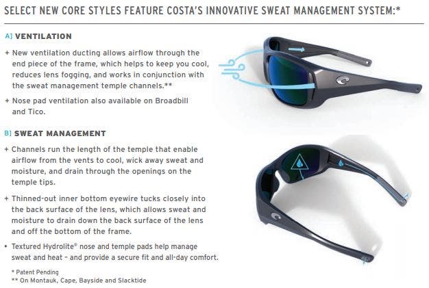 Costa Sunglasses Size Chart