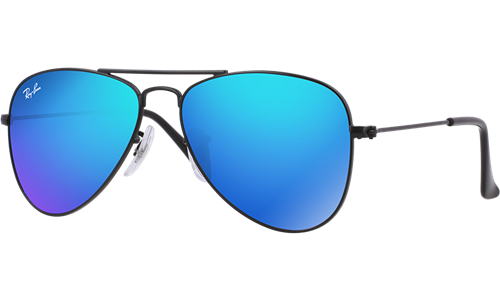 Ray-Ban RJ9506S with Matte Black Frames & Blue Mirror Lens