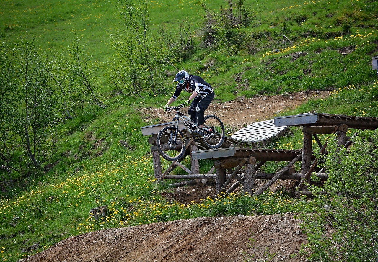 mountain biker at park