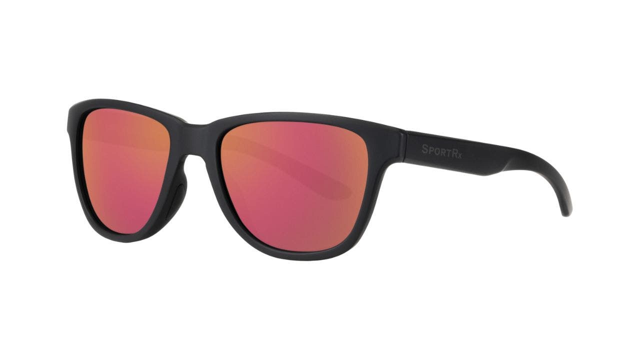 SportRx Koda in Matte Black with Rose Inferno lenses