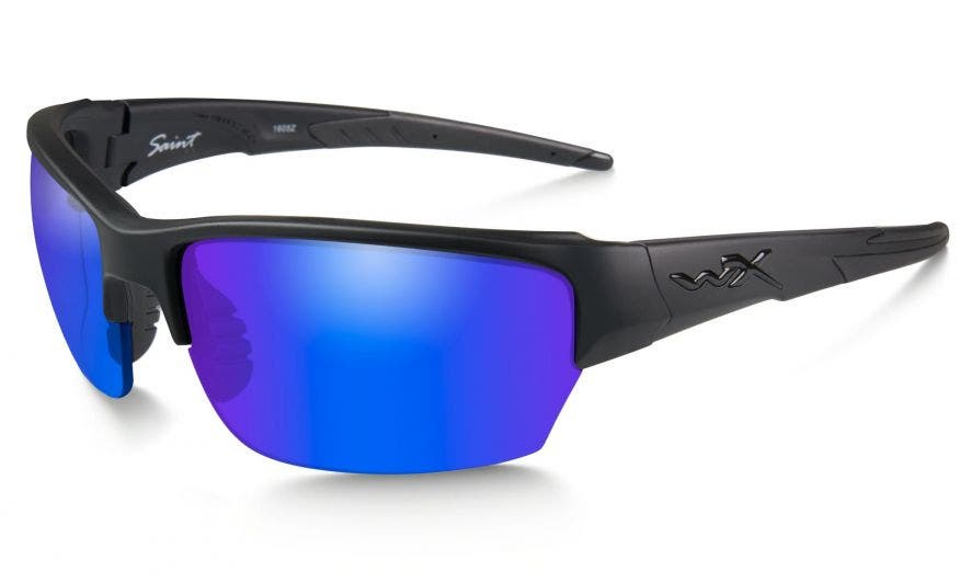 Wiley X Saint with Matte Black Frames & Green with Polarized Blue Mirror Lens