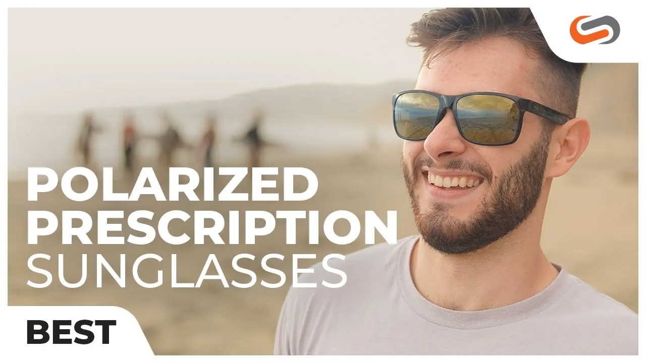 man wearing polarized prescription sunglasses on face at the beach
