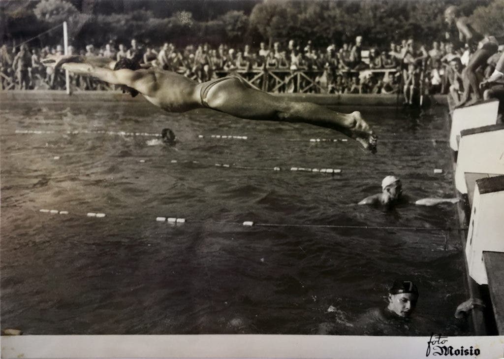 Agostino Diving into the Pool