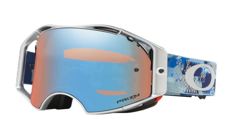 Oakley Airbrake MX Goggle with Silver Frame & Prizm Sapphire Iridium Lens