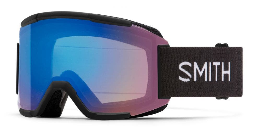 SMITH Squad ski goggle in Black with ChromaPop Storm Rose Flash + Yellow Lenses
