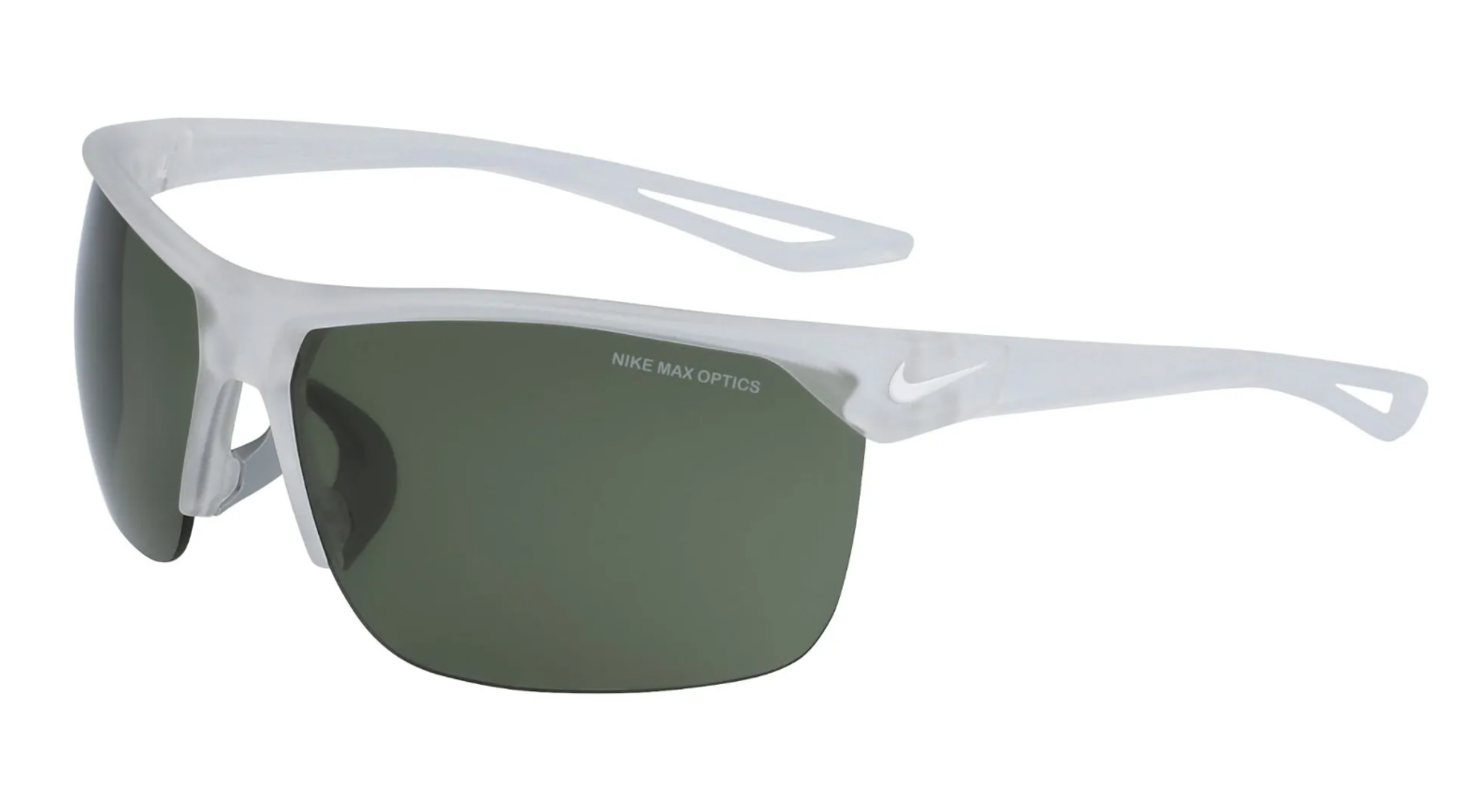 Nike Trainer sunglasses in matte clear/white with green lenses
