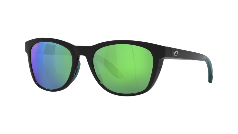Costa Aleta Sunglasses in black with green mirror 580p lenses