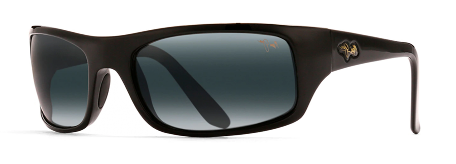Maui Jim Peahi polarized sunglasses in Gloss Black with Neutral Grey Lenses