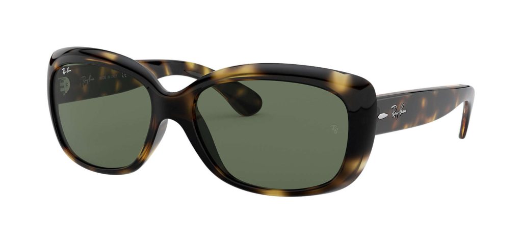 Ray-Ban RB4101 Jackie Ohh Sunglasses in Light Havana wrapped frame with Green Lenses 