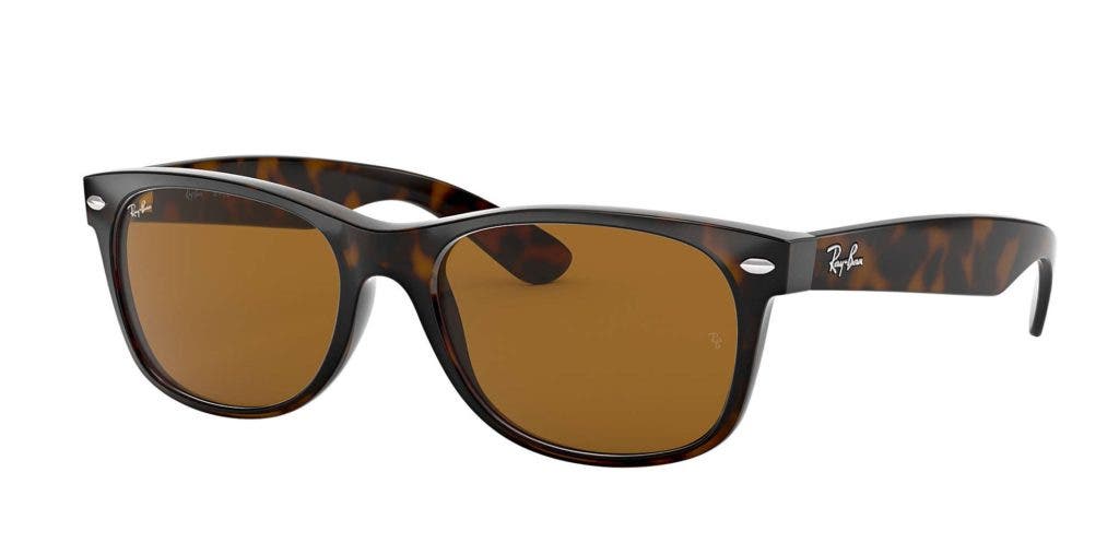 Ray-Ban RB2132 New Wayfarer in Light Havana Brown with B-15 Brown Lenses