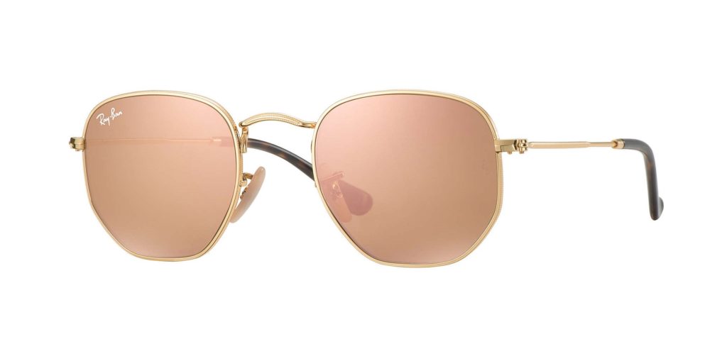 Ray-Ban RB3548N Hexagonal in Gold with Copper Mirror Lenses