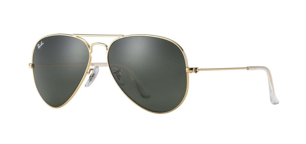 Ray-Ban RB3025 Aviator Gold Sunglasses with G-15 green lenses