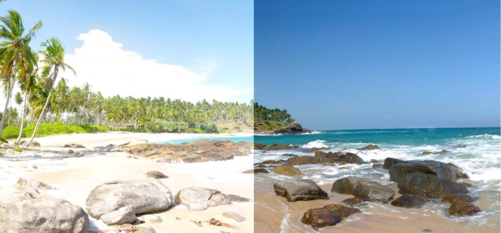 Beach Landscape to show difference of Ray-Ban Polarized Lenses vs Non-Polarized Lenses