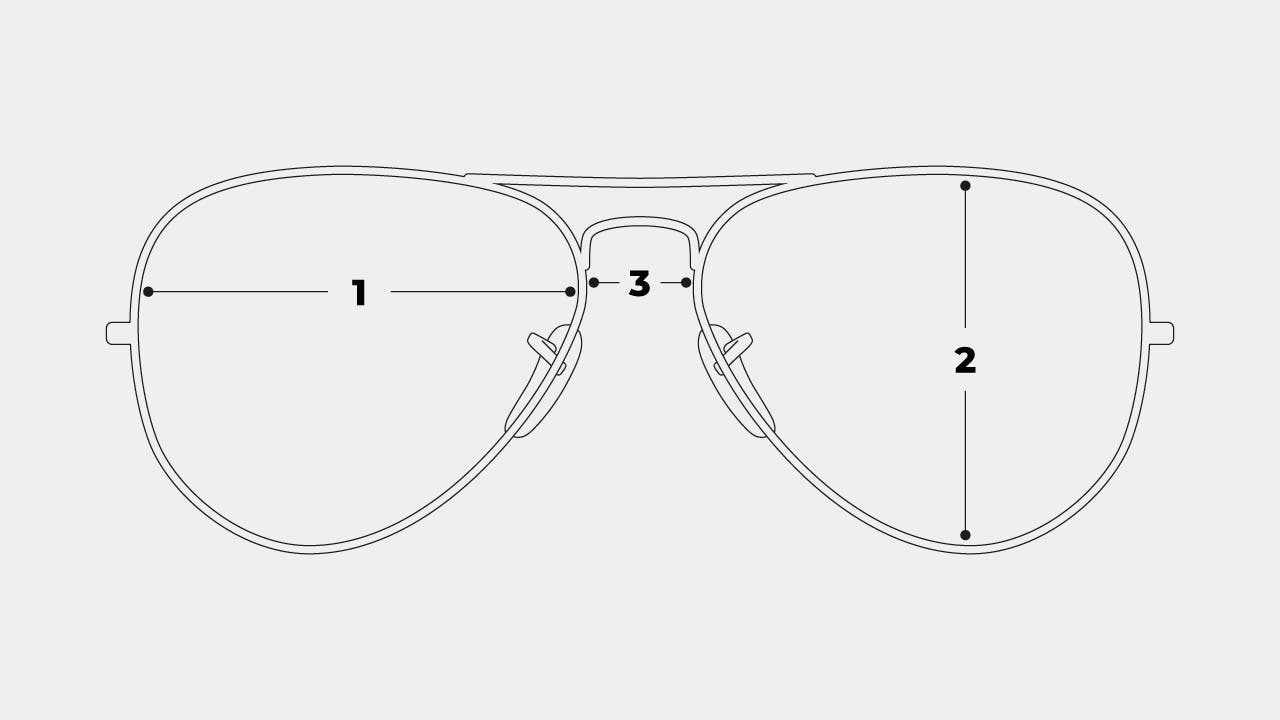 Aviator-frame-measurments