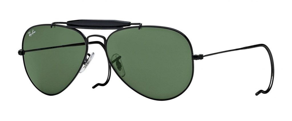 Ray-Ban RB3030 Outdoorsman Sunglasses in All Black with Sweat Bar, Curved Temple Tips, and Adjustable Nose Pads