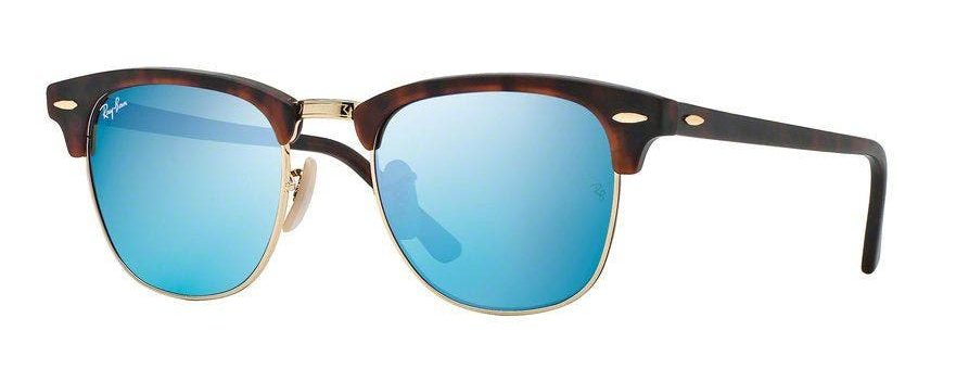 Ray-Ban RB3016 Classic Clubmaster in Sand Havana with Blue Mirror Lenses