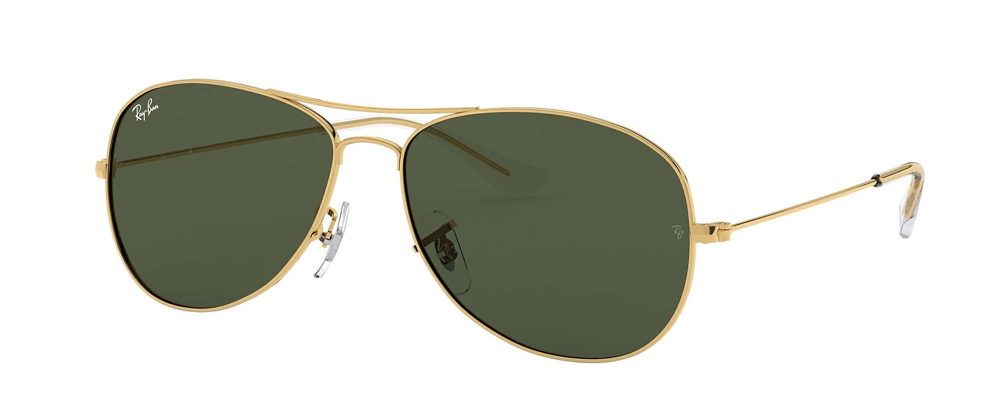 Ray-Ban RB3362 Cockpit Sunglasses in arista gold with green g-15 lenses