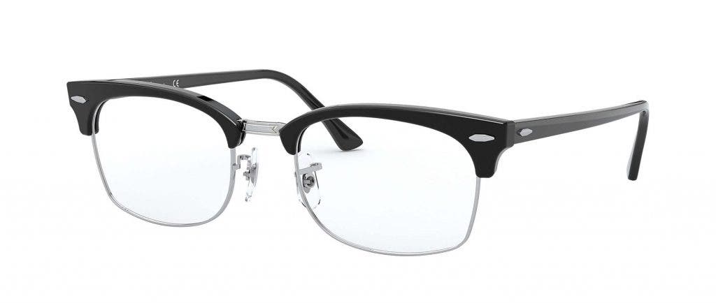 #2 in best ray-ban eyeglasses of 2020 the RB3916V Clubmaster Square eyeglasses in black with silver metal details