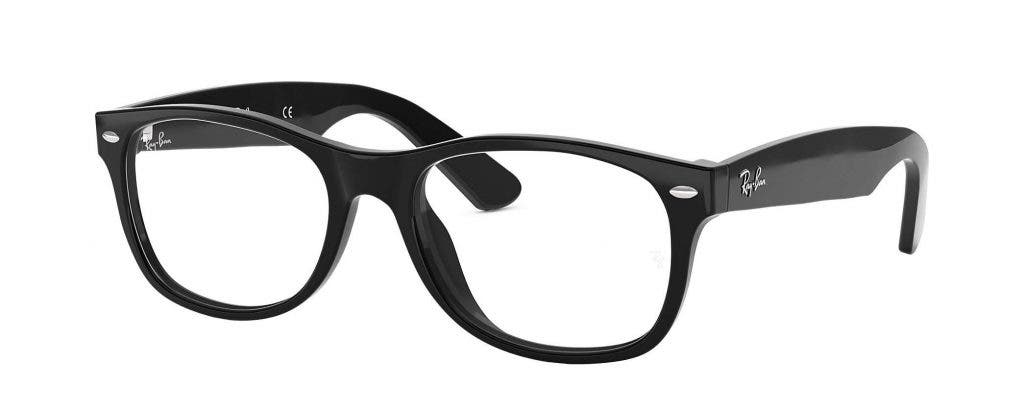 Ray-Ban RB5184 New Wayfarer glasses in black with clear prescription lenses