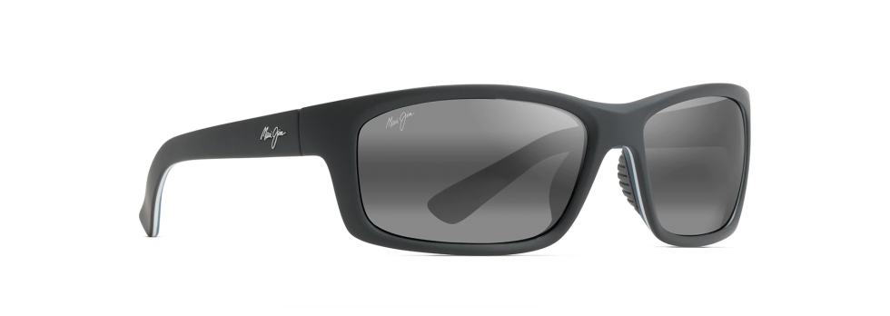 Maui Jim Kanaio Coast polarized sunglasses in Matte Soft Black with White and Blue &amp; Neutral Grey Lenses