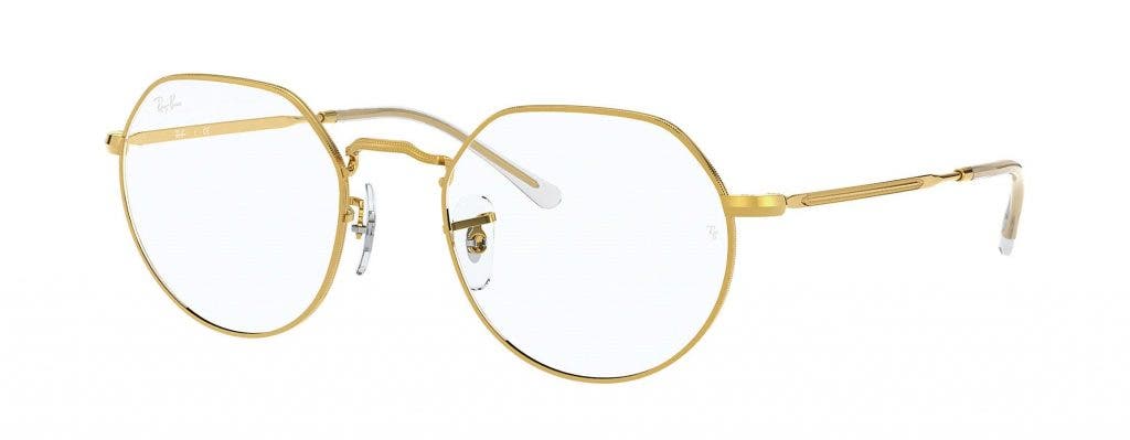 ray-ban rb6465 jack glasses in gold with clear prescription lenses full metal frame