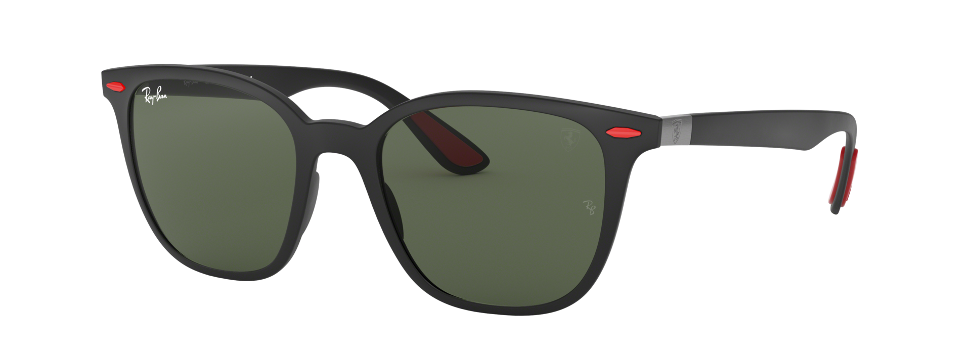 ray ban sunglasses rb4297m in matte black with green lenses