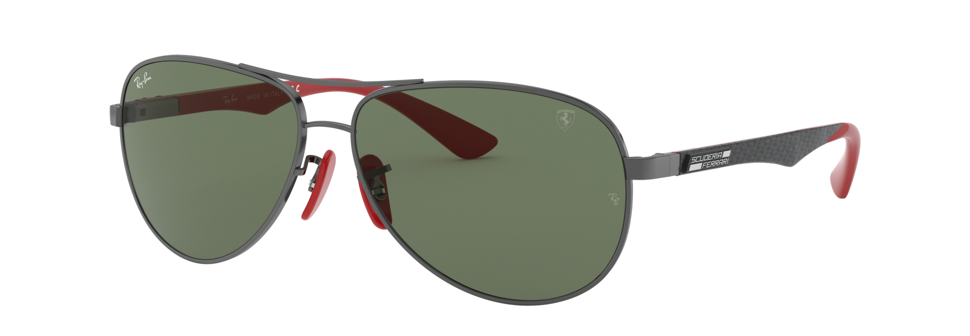 ray ban rb8313 sunglasses in gunmetal with green lenses