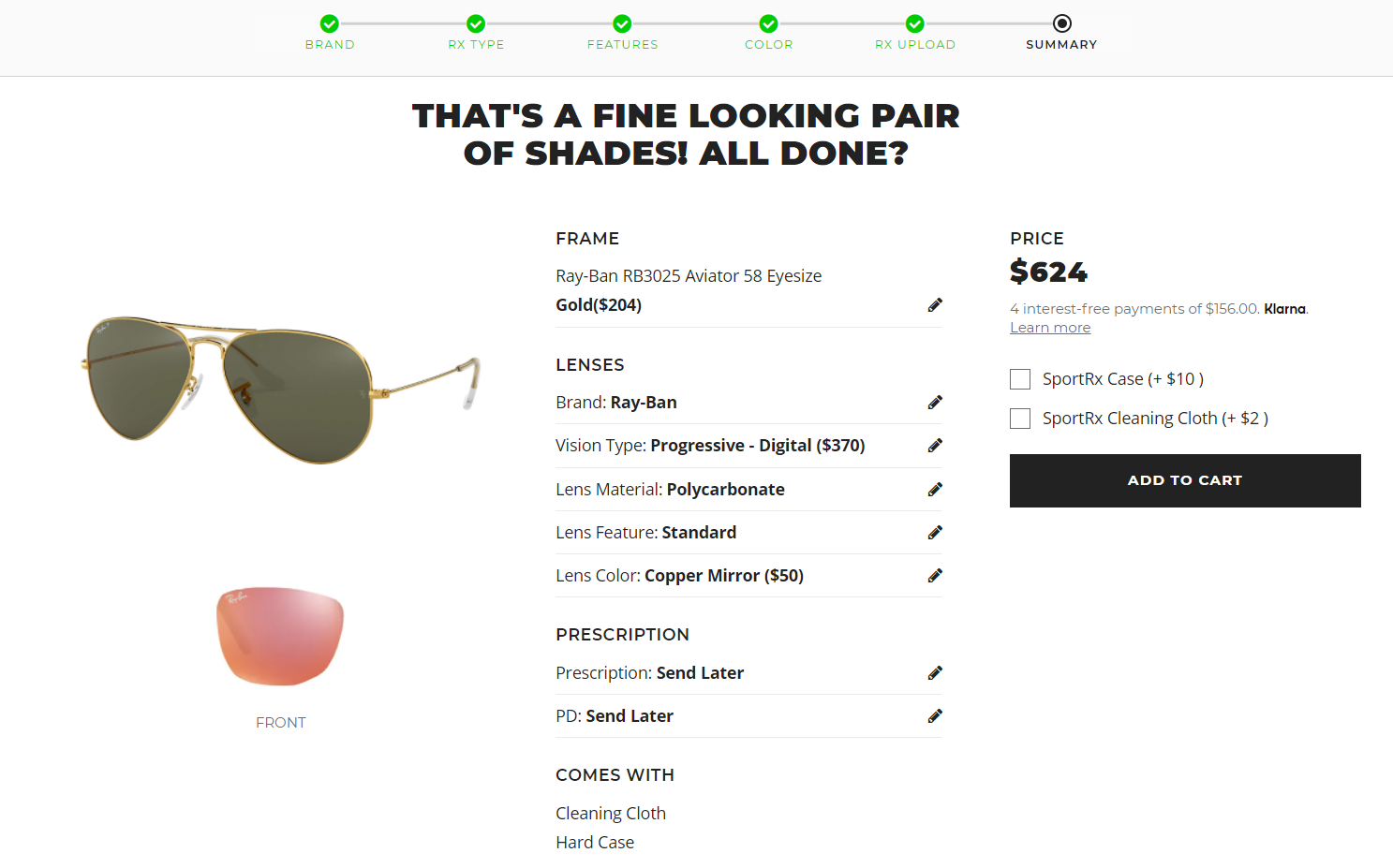 how to buy Ray-Ban prescription sunglasses online