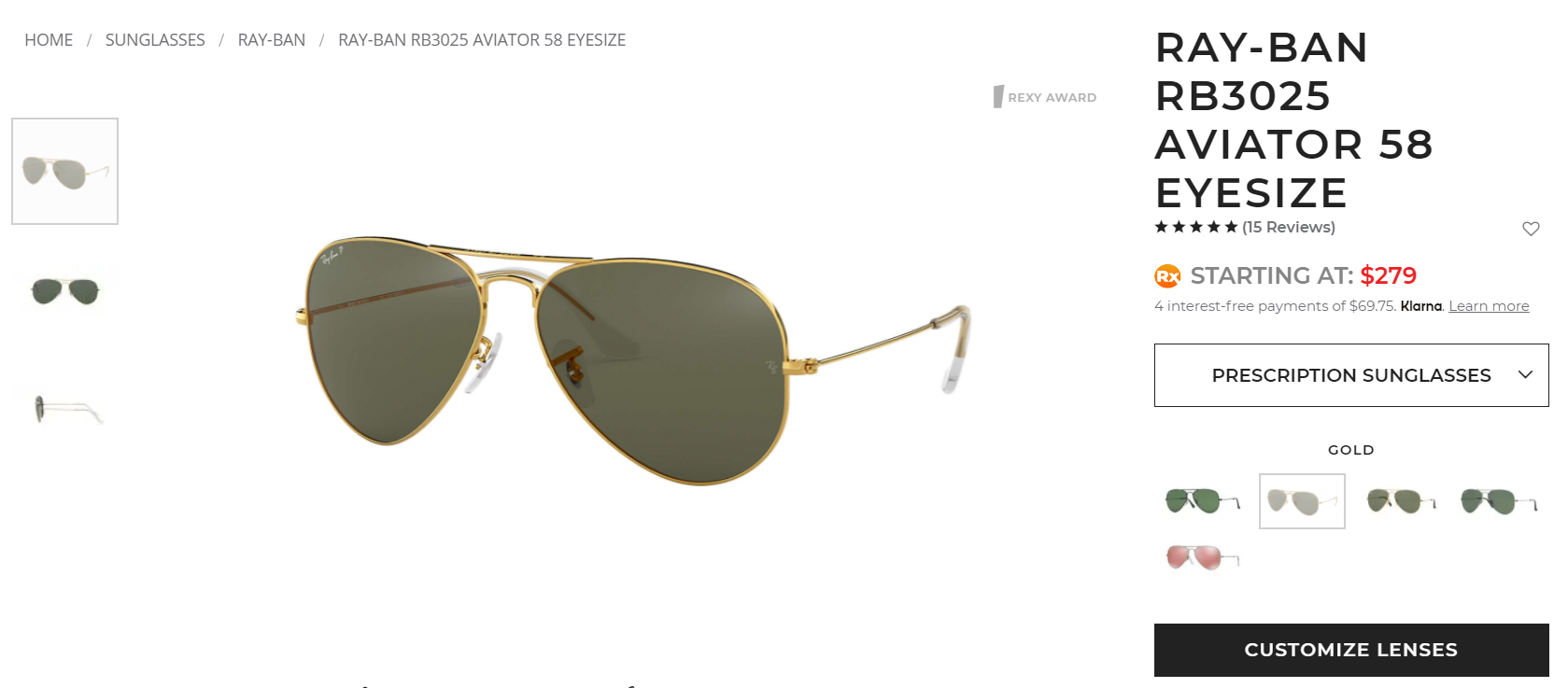 how to buy Ray-Ban prescription sunglasses online