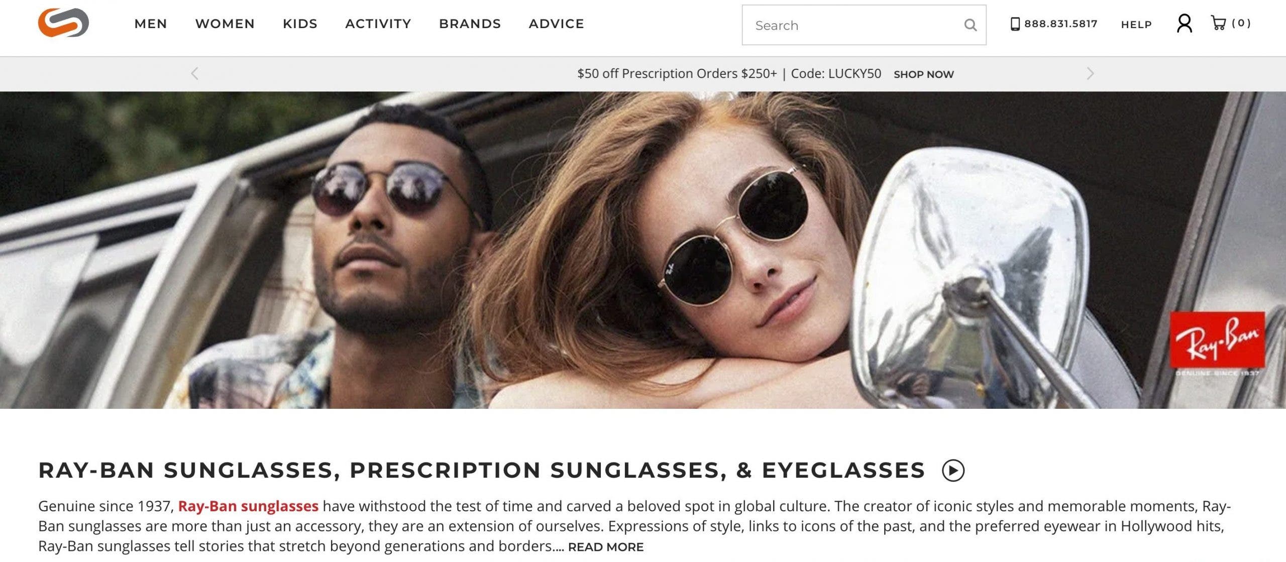 ray ban sunglasses on young man and woman