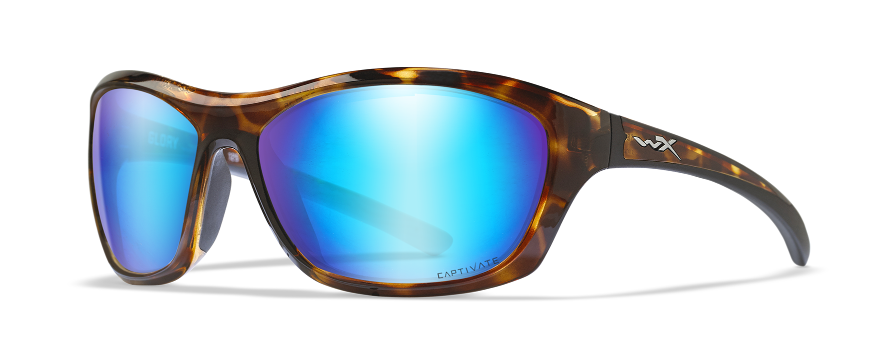 wiley x captivate polarized blue mirror lenses in glory sunglasses