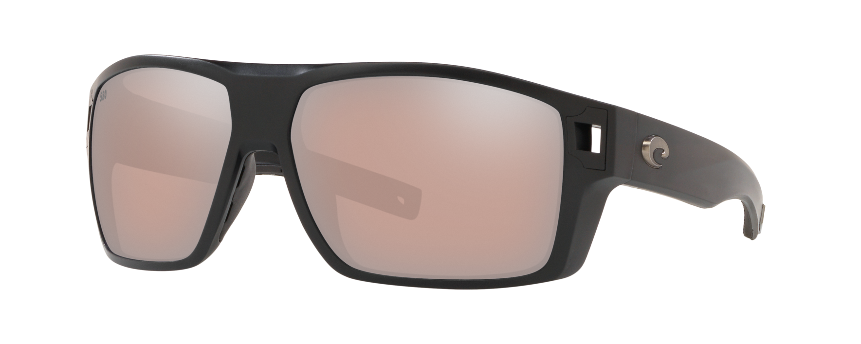 costa diego sunglasses in black with copper silver mirror lenses