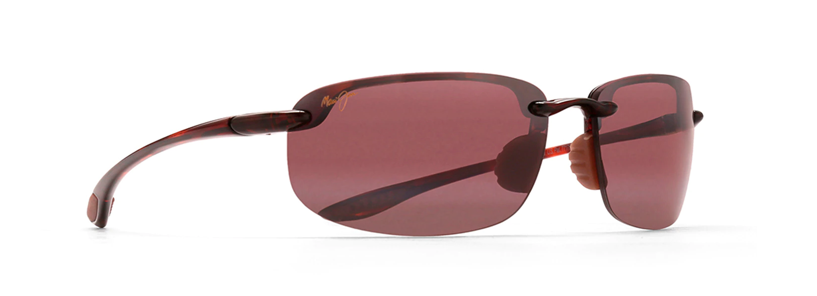 maui jim ho'okipa sunglasses in tortoise with rose lenses