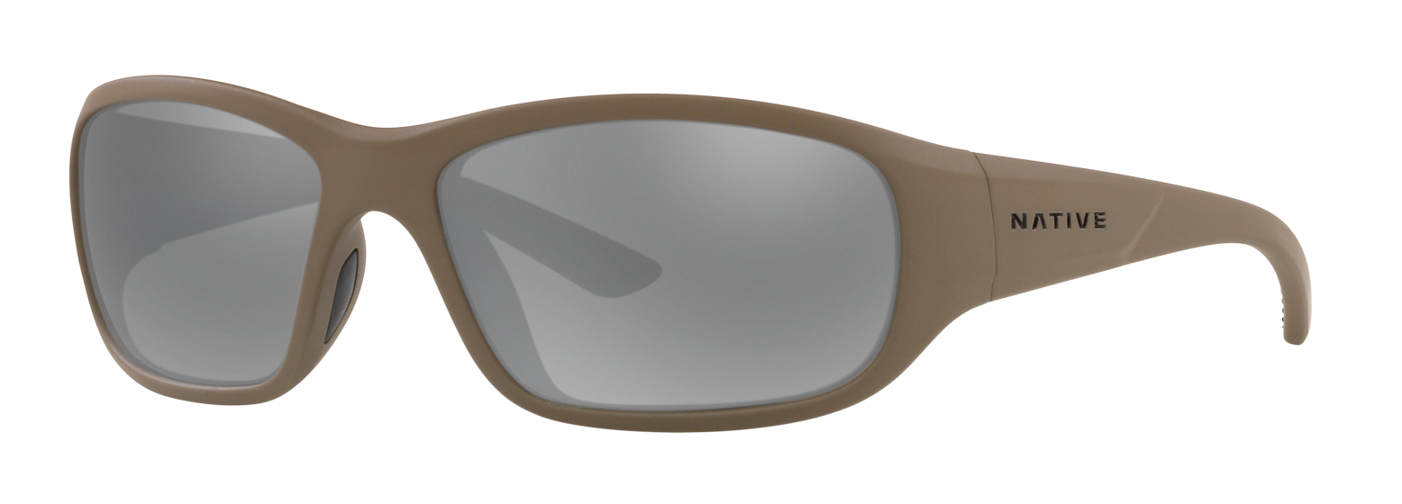 native eyewear throttle af sunglasses in taupe with silver lenses