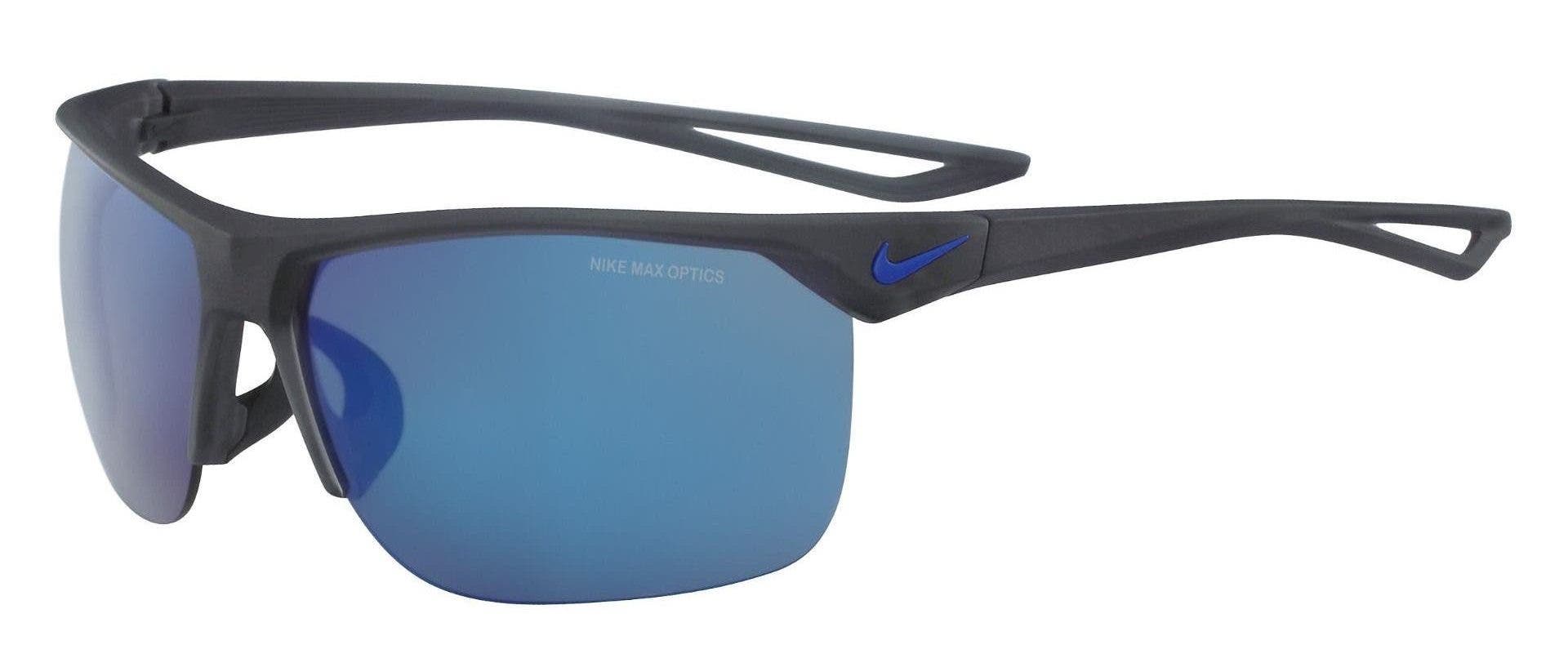 Nike Trainer sunglasses in matte grey with blue mirror lenses