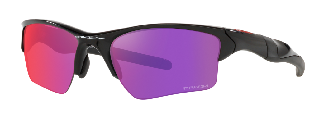 oakley half jacket 2.0 xl sunglasses in black with prizm road rose and purple lenses