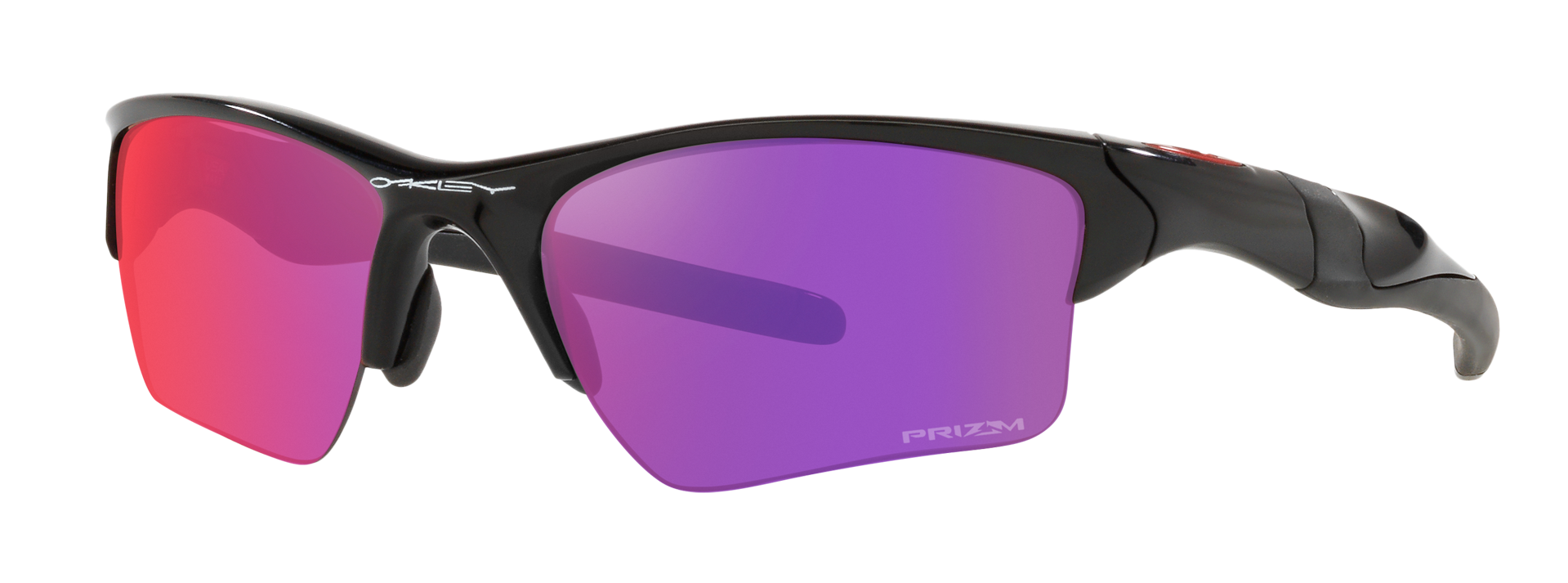 oakley half jacket 2.0 xl sunglasses in black with prizm road rose and purple lenses