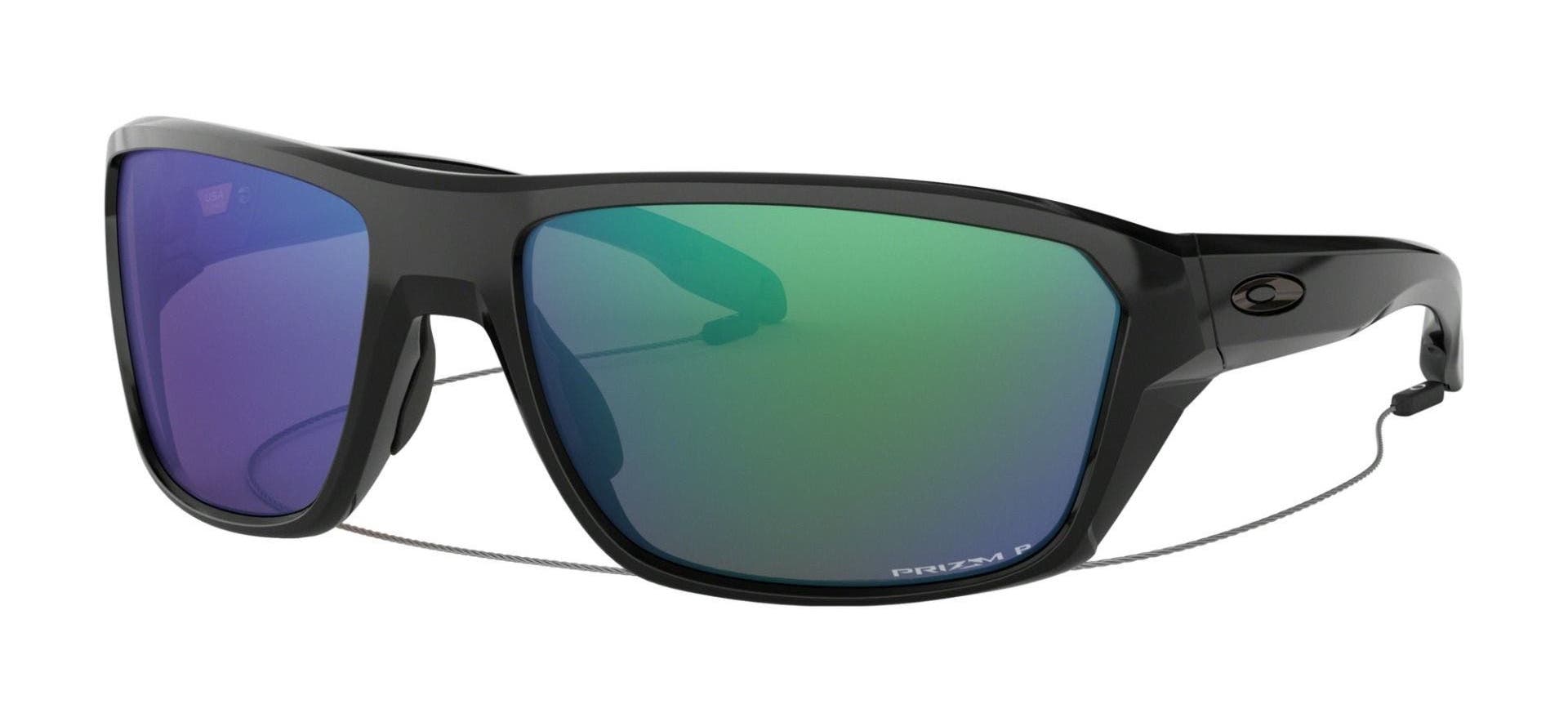 oakley split shot sunglasses in black with prizm bule green lenses