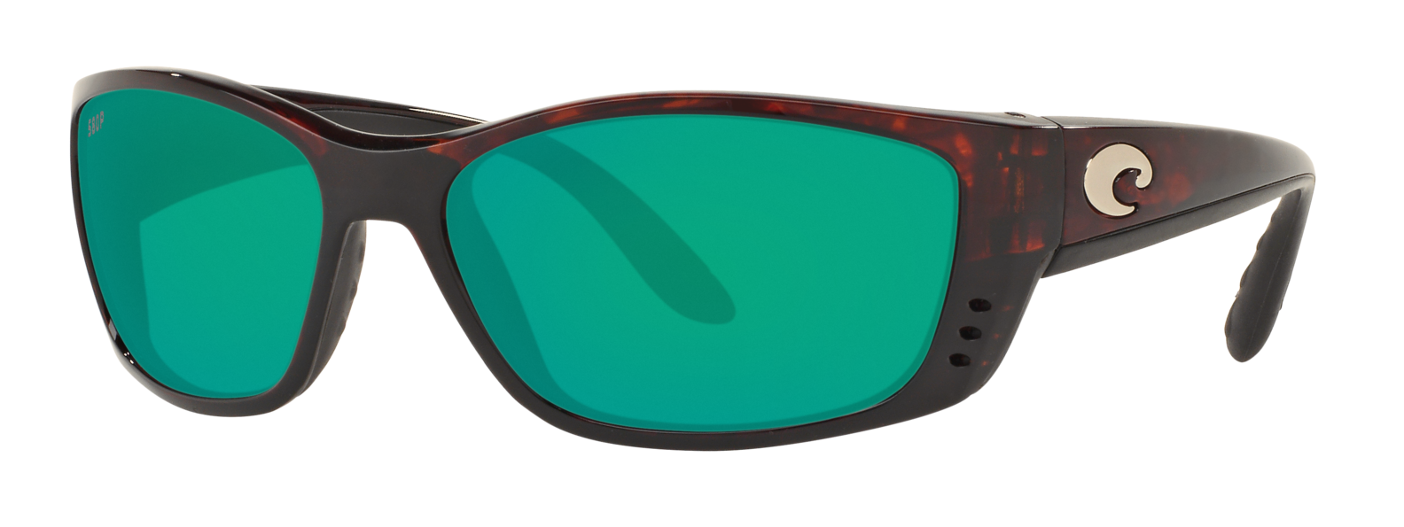 costa fisch sunglasses in tortoise brown with green mirror lenses